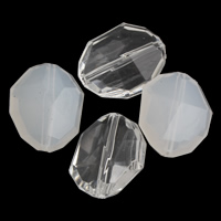 Perles acryliques transparentes, Acrylique, pepite, styles différents pour le choix & facettes, 20x25x10mm, Trou:Environ 2mm, 2sacsvalises/lot, Environ 190PC/sac, Vendu par lot