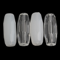 Transparente Acryl-Perlen, Acryl, Rohr, verschiedene Stile für Wahl & facettierte, 14x36mm, Bohrung:ca. 3mm, 2Taschen/Menge, ca. 90PCs/Tasche, verkauft von Menge