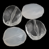 Transparent akryl perler, Nuggets, forskellige stilarter for valg & facetteret, 13x20x8mm, Hole:Ca. 1mm, 2Tasker/Lot, Ca. 250pc'er/Bag, Solgt af Lot