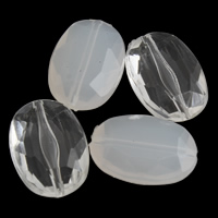Perles acryliques transparentes, Acrylique, ovale plat, styles différents pour le choix & facettes, 17x25x8mm, Trou:Environ 2mm, 2sacsvalises/lot, Environ 420PC/sac, Vendu par lot