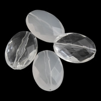 Transparent akryl perler, Flad Oval, forskellige stilarter for valg & facetteret, 13x19x7mm, Hole:Ca. 1mm, 2Tasker/Lot, Ca. 500pc'er/Bag, Solgt af Lot