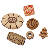 Copper Coated Plastic Beads, mixed, 8mm-25x20x7mm, Hole:Approx 2-7mm, Approx 830PCs/Bag, Sold By Bag