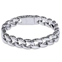 Men Bracelet, Stainless Steel, twist oval chain & for man & blacken, 15x17mm, Sold Per Approx 21 Inch Strand