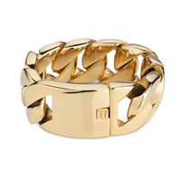 Мужской браслет, нержавеющая сталь, плакирован золотом, различной длины для выбора & твист овал & Мужский, 32mm, продается Strand
