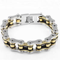 Men Bracelet, Stainless Steel, Bike Chain, plated, for man, 19mm, Sold Per Approx 8.8 Inch Strand
