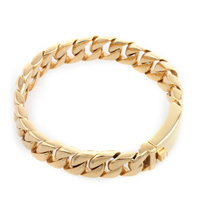 Bracelet homme, acier inoxydable, Placage de couleur d'or, chaîne de torsion ovale & pour homme, 12mm, Vendu par Environ 8.6 pouce brin