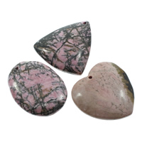 Rhodochrosite Pendant, natural, 31x57x7mm-45x7mm, Hole:Approx 2mm, 5PCs/Bag, Sold By Bag