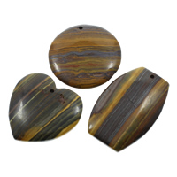 Natural Tiger Eye Pendants - Approx 2mm Sold By Bag