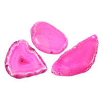 Ágata rosa pingente, naturais, 29x41x6mm-36x70x6mm, Buraco:Aprox 2mm, 5PCs/Bag, vendido por Bag
