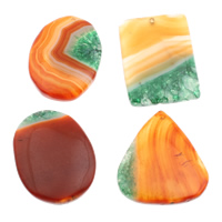 Crackle Agate Pendant, natural, mixed, 30x50x5mm-35x55x8mm, Hole:Approx 1mm, 10PCs/Bag, Sold By Bag