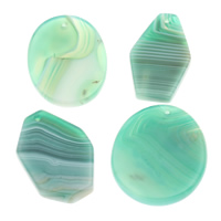 Lace Agate Pendants, natural, green, 20x35x5mm-35x45x8mm, Hole:Approx 1mm, 10PCs/Bag, Sold By Bag