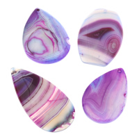 Lace Agate Pendant, natural, purple, 30x45x5mm-35x55x8mm, Hole:Approx 1mm, 10PCs/Bag, Sold By Bag