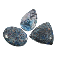 Crazy Agate Pendant, natural, 30x51x6mm-43x46x7mm, Hole:Approx 2mm, 5PCs/Bag, Sold By Bag