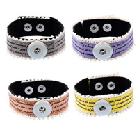 Snap Button Bracelet Zinc Alloy with Satin Ribbon & Wool platinum color plated nickel lead & cadmium free 23mm Inner Approx 6mm Sold Per Approx 9 Inch Strand