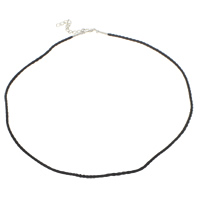 Fashion Necklace Cord, Nylon Cord, with iron chain, Tibetan Style lobster clasp, with 4cm extender chain, platinum color plated, black, 2mm, Length:Approx 18 Inch, 100Strands/Lot, Sold By Lot
