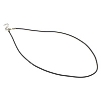Fashion Necklace Cord Rubber with iron chain zinc alloy lobster clasp with 4cm extender chain platinum color plated black Sold By Lot
