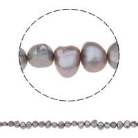 Perles nacres baroques de culture d'eau douce , perle d'eau douce cultivée, gris, 5-6mm, Trou:Environ 0.8mm, Vendu par 14 pouce brin