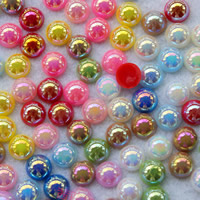 Fashion Resin Cabochons, Flat Round, AB color plated, different size for choice & flat back & solid color, more colors for choice, Sold By Bag