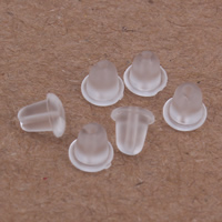 Silicone Tønde Bullet Style Ear Nut, 4x3.5mm, Hole:Ca. 1mm, 200pc'er/Bag, Solgt af Bag