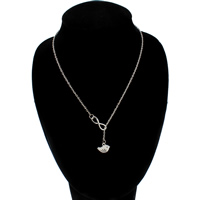 Iron Necklaces with Zinc Alloy with 5.6cm extender chain Bird platinum color plated oval chain nickel lead & cadmium free  Sold Per Approx 18 Inch Strand