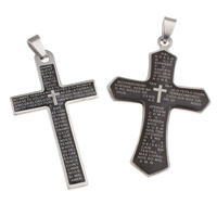 Stainless Steel Pendants, Christian Jewelry & enamel & mixed, 20x52x2mm-36x53x2mm, Hole:Approx 4x8mm, 20PCs/Bag, Sold By Bag