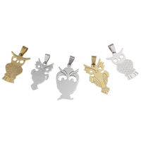Stainless Steel Animal Pendants, plated, mixed, 18x32x2mm-22x36x2mm, Hole:Approx 4x8mm, 20PCs/Bag, Sold By Bag