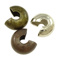 Brass Crimp Bead Cover, plated, more colors for choice, nickel, lead & cadmium free, 6x4mm, 3000PCs/Lot, Sold By Lot