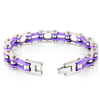 Stainless Steel Jewelry Bracelet Bike Chain plated two tone 10mm Sold Per Approx 8.6 Inch Strand
