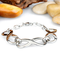 Jewelry Cruach dhosmálta Bracelet, Infinity, dath bunaidh, 16mm, Díolta Per Thart 7.6 Inse Snáithe