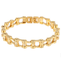 Stainless Steel Bracelet, 18K gold plated, 10mm, Sold Per Approx 8 Inch Strand