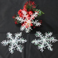 Plastic Christmas Snowflake Christmas jewelry white Sold By Lot