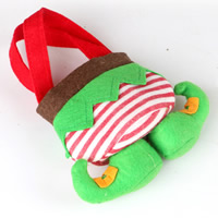 velours de coton Sac de cadeau de Noël, avec Feutre, Bijoux de Noël, multicolore, 180x220mm, 5PC/sac, Vendu par sac