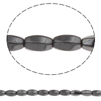 Nicht-magnetische Hämatit Perlen, Non- magnetische Hämatit, Twist, schwarz, Grade A, 7x12mm, Bohrung:ca. 1.5mm, Länge 15.5 ZollInch, 10SträngeStrang/Menge, verkauft von Menge