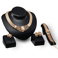 Tibetan Style Jewelry Sets, finger ring & bracelet & earring & necklace, brass post pin, with 2lnch extender chain, rose gold color plated, herringbone chain & with rhinestone, nickel, lead & cadmium free, 140mm, 190mm, 22mm, 22mm, Length:Approx 7.4 Inch, Approx 17 Inch, 3Sets/Lot, Sold By Lot