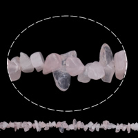 Natural Rose Quartz Beads, Chips, 4-12mm, Hole:Approx 1mm, Approx 100PCs/Strand, Sold Per Approx 33.8 Inch Strand
