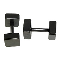 Stainless Steel Ear Piercing Jewelry, black ionic, 5x10x2.3mm, 1mm, 100PCs/Lot, Sold By Lot