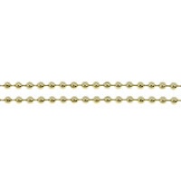 Messing Ball Chain, guldfarve belagt, kuglekæde, nikkel, bly & cadmium fri, 1.20mm, Længde 100 m, Solgt af Lot