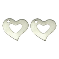 Stainless Steel Heart Pendants, original color, 15x13x1mm, Hole:Approx 1mm, 1000PCs/Lot, Sold By Lot