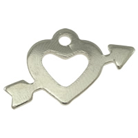 Stainless Steel Heart Pendants, original color, 21x13x1mm, Hole:Approx 1.5mm, 1000PCs/Lot, Sold By Lot