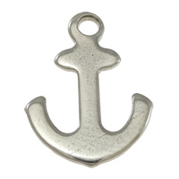 Stainless Steel Pendants, Anchor, nautical pattern, original color, 9x12x1mm, Hole:Approx 1mm, 1000PCs/Lot, Sold By Lot