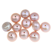 Natural Freshwater Pearl Loose Beads Button purple 8-9mm Approx 0.8mm Sold By Bag
