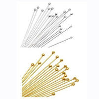 Brass Ball Head Pin plated nickel lead & cadmium free 0.6mm 1.5mm 22mm Sold By Bag