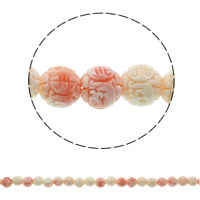 Buddha Beads, Fluted Giant, Round, different size for choice, shell pink, Hole:Approx 2mm, Approx 50PCs/Strand, Sold By Strand