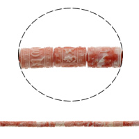 Buddhistiske perler, Musselmalet Giant, Kolonne, Om Mani Padme Hum, shell pink, 15x10mm, Hole:Ca. 2mm, Ca. 26pc'er/Strand, Solgt Per Ca. 15.5 inch Strand