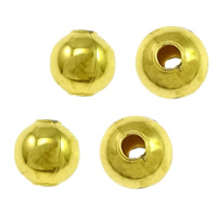 Messing Schmuckperlen, rund, goldfarben plattiert, frei von Nickel, Blei & Kadmium, 5mm, Bohrung:ca. 1.5mm, 100PCs/Tasche, verkauft von Tasche