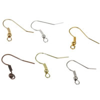 Iron Hook Earwire plated with loop nickel lead & cadmium free Approx 1mm Sold By Bag