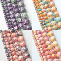 Rain Flower Stone Beads, Round, more colors for choice, Hole:Approx 1-1.5mm, Sold Per Approx 15 Inch Strand