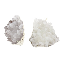 Pendentif Druzy Agate naturelle, agate quartz de glace, avec laiton, le style Druzy, 30x47x26mm-43x48x22mm, Trou:Environ 5x7mm, 5PC/sac, Vendu par sac