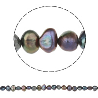 Barock kultivierten Süßwassersee Perlen, Natürliche kultivierte Süßwasserperlen, dunkelviolett, 5-6mm, Bohrung:ca. 0.8mm, verkauft per ca. 14.2 ZollInch Strang