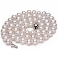 Natural Freshwater Pearl Necklace brass box clasp Potato white 6-7mm Sold Per Approx 17 Inch Strand